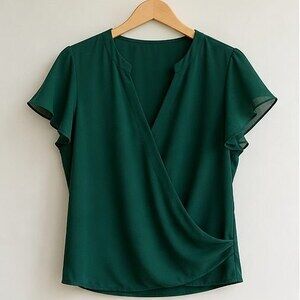 Emerald Ruffle Blouse